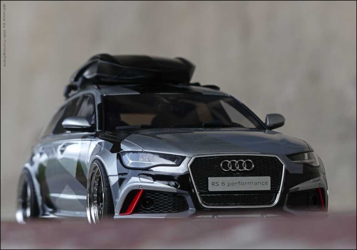 1:18 Audi RS6 Show Camouflage New Design Roof Top + BBS Echt Alufelgen